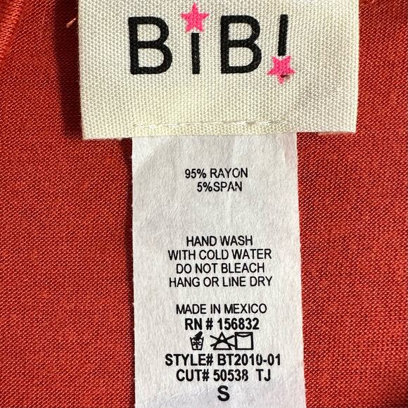 GUC! BiBi Women’s Oversized Sm Orange Asymmetrical Cold Shoulder Long Sleeve Top - Picture 8 of 8